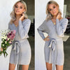 V Neck Long Sleeve Dress