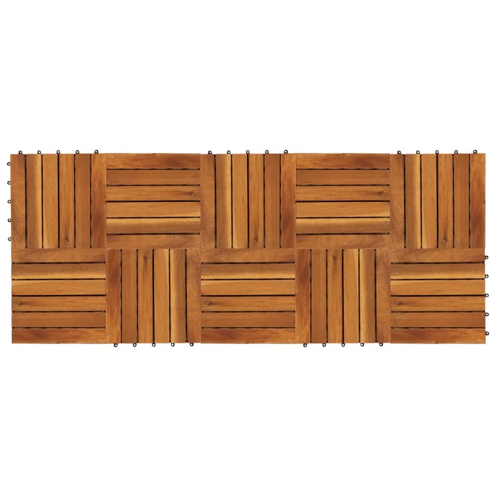 Acacia Hardwood Decking Tiles Set of 10