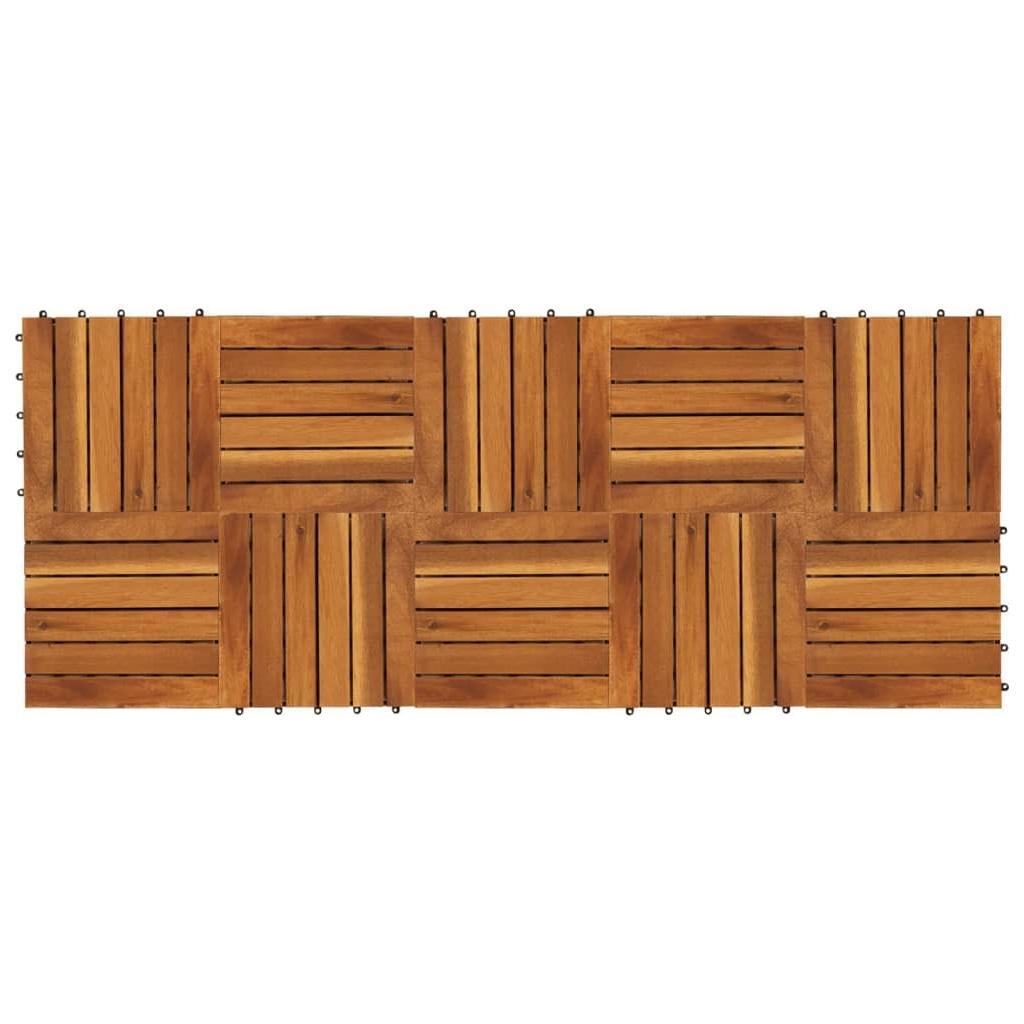 Acacia Hardwood Decking Tiles Set of 10
