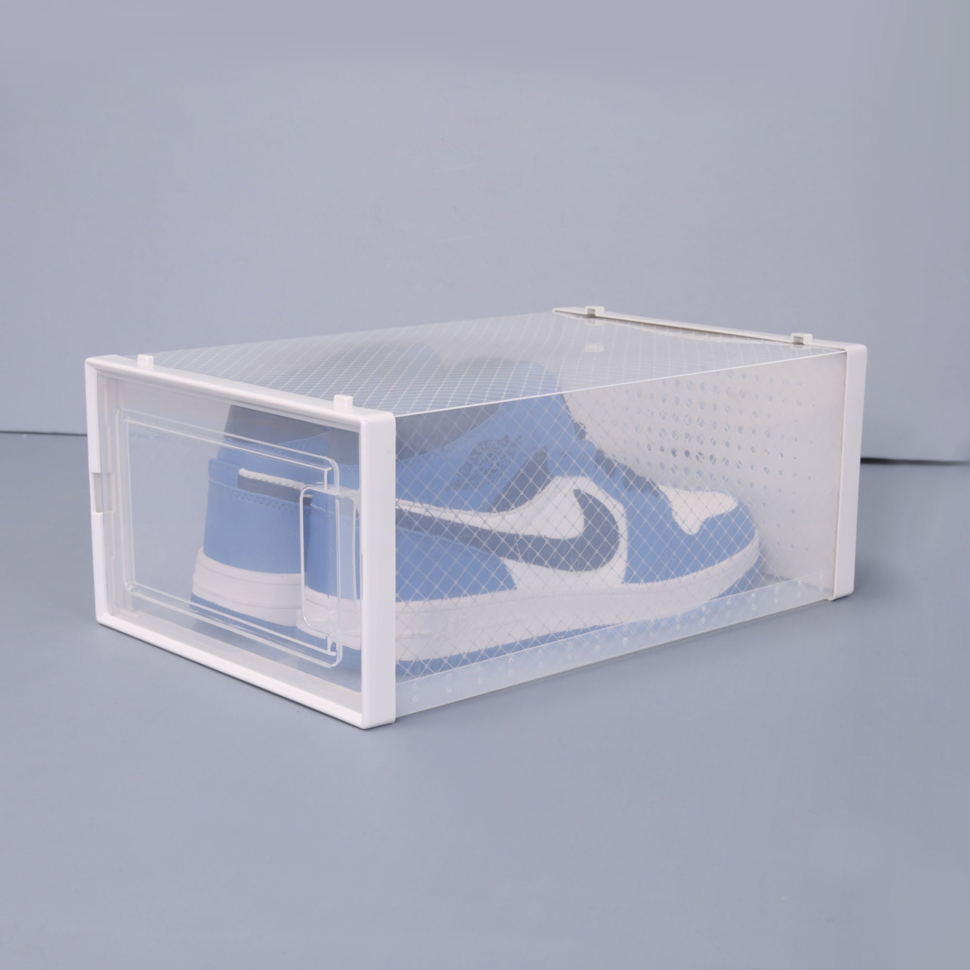 Sleek Stackable Transparent Shoe Organizer Boxes