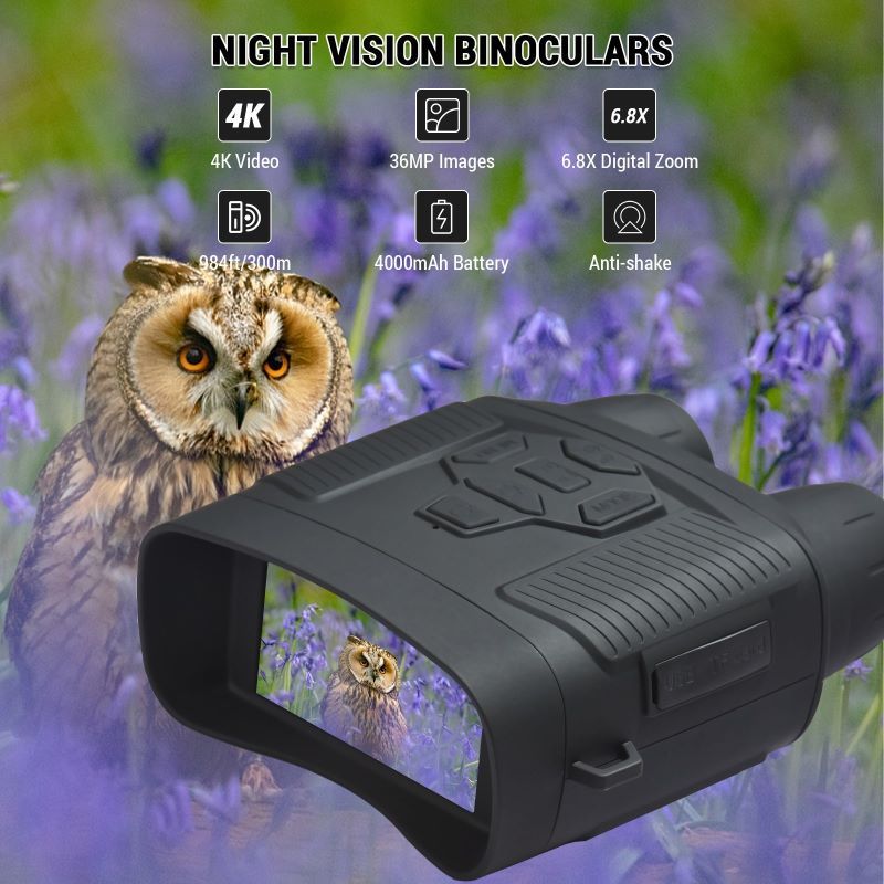 Ultimate 4K Night Vision Binoculars with Adjustable Infrared and Stabilization Technology