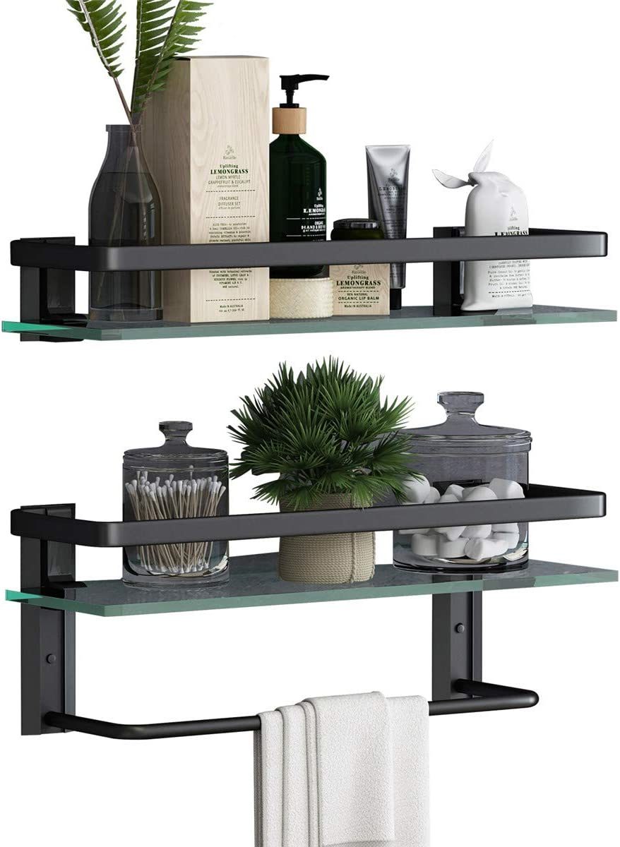 Premium Tempered Glass Floating Shelf for Bathroom