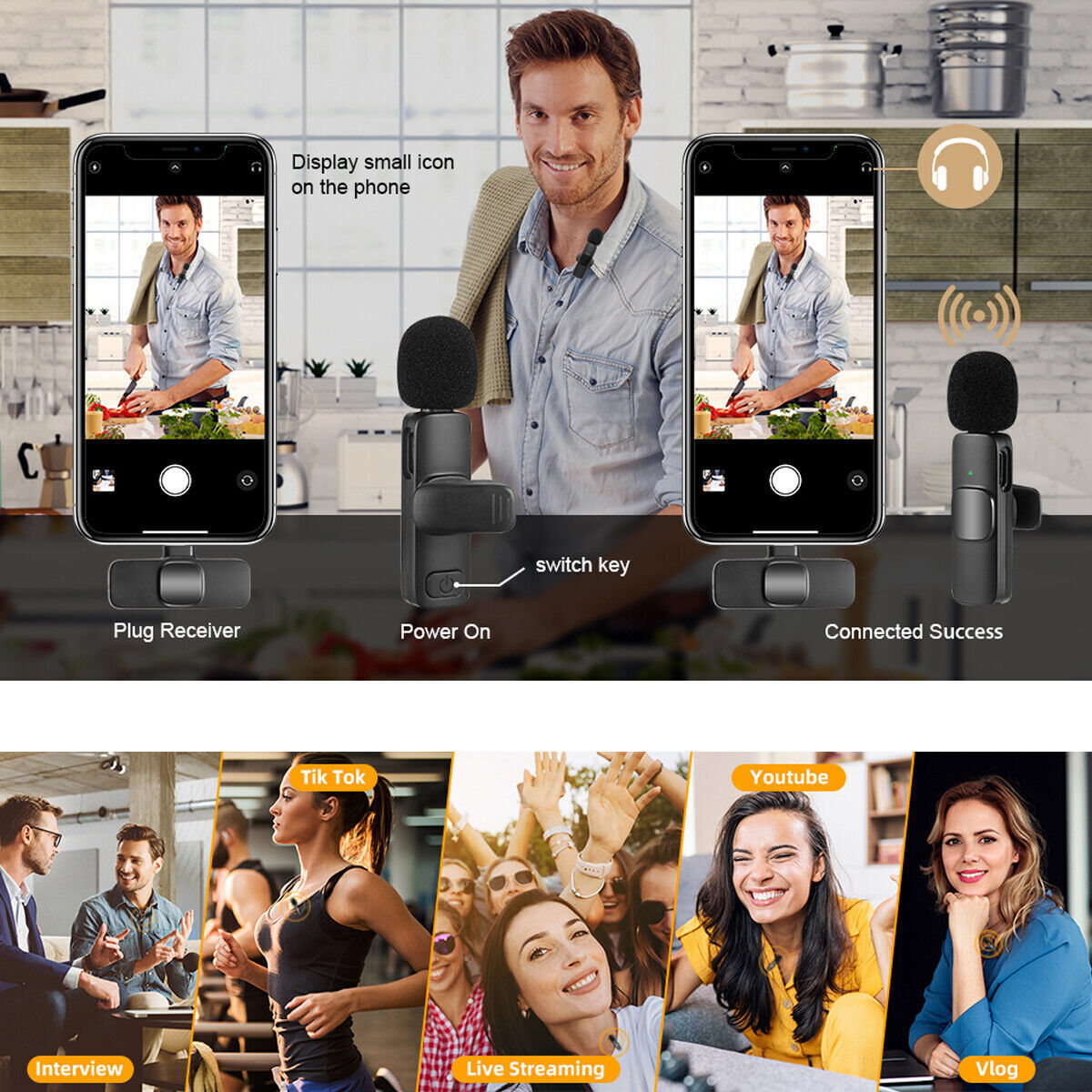 Wireless Lavalier Lapel Microphone