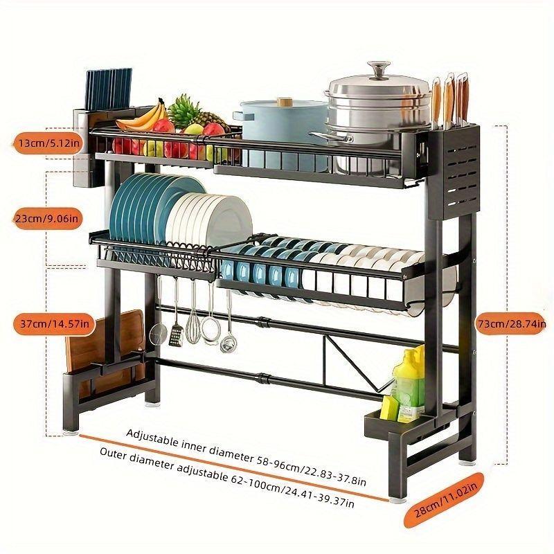 Retractable Kitchen Dish Storage Rack