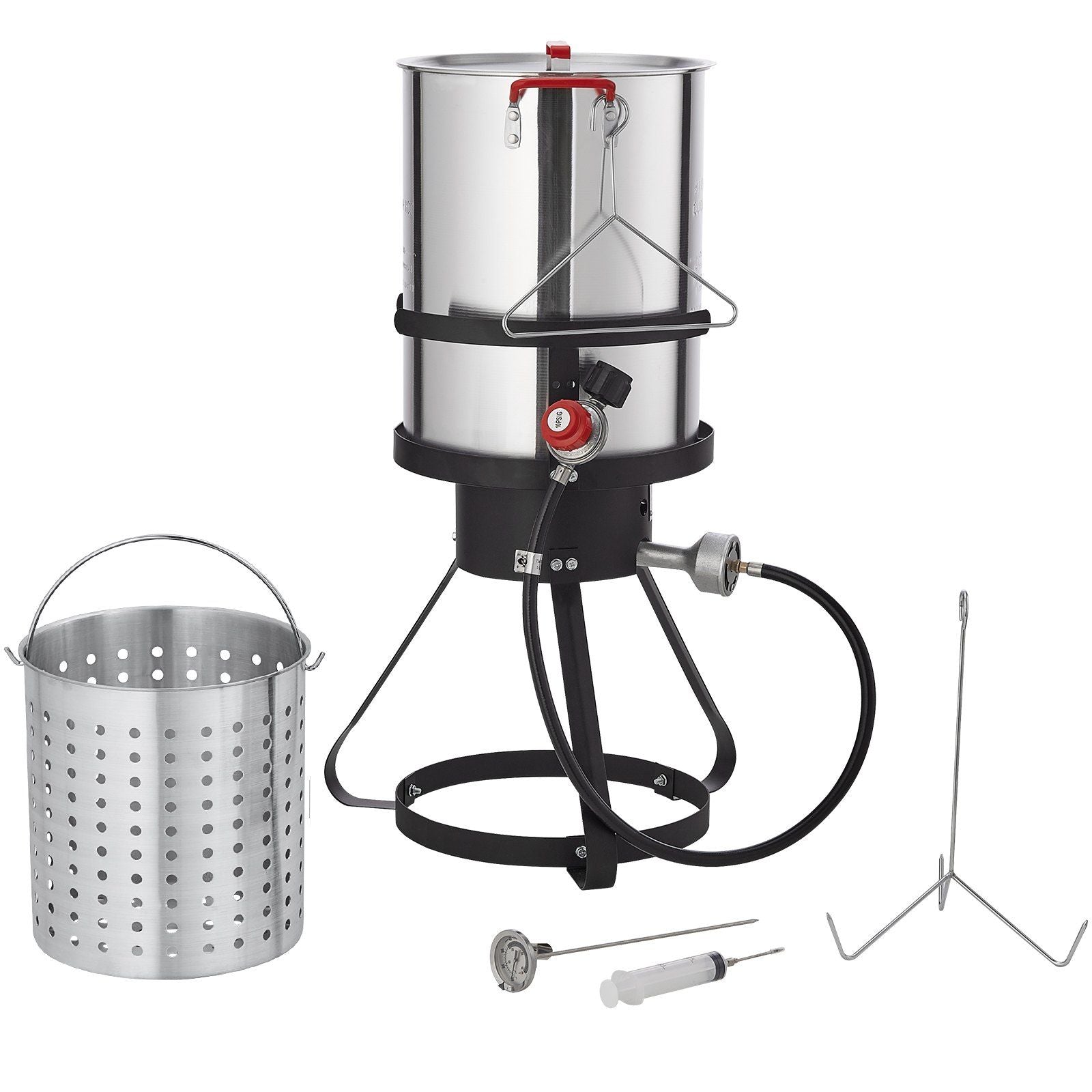 VEVOR 30-Quart Outdoor Turkey Fryer and Seafood Steamer Set with Complete Accessories