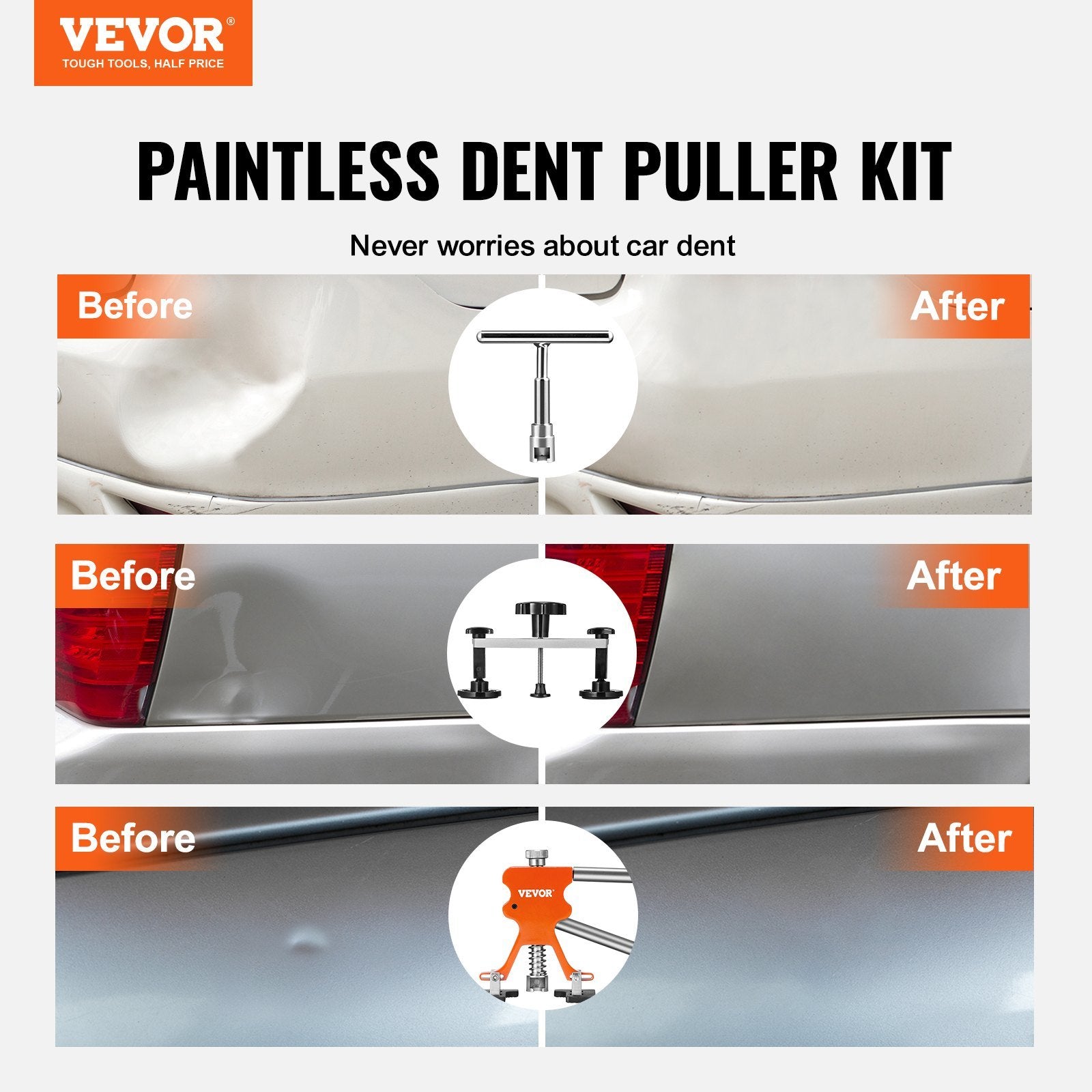 VEVOR Paintless Dent Repair Kit with Bridge Lifter Tool