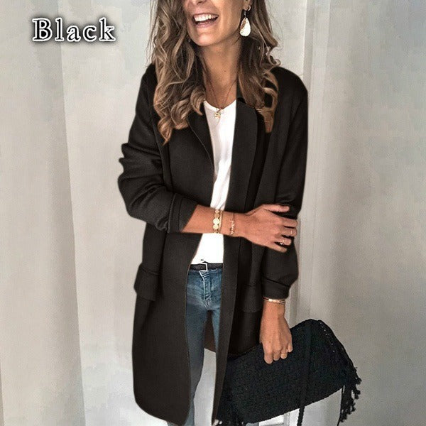 Chic Faux Pocket Casual Blazer