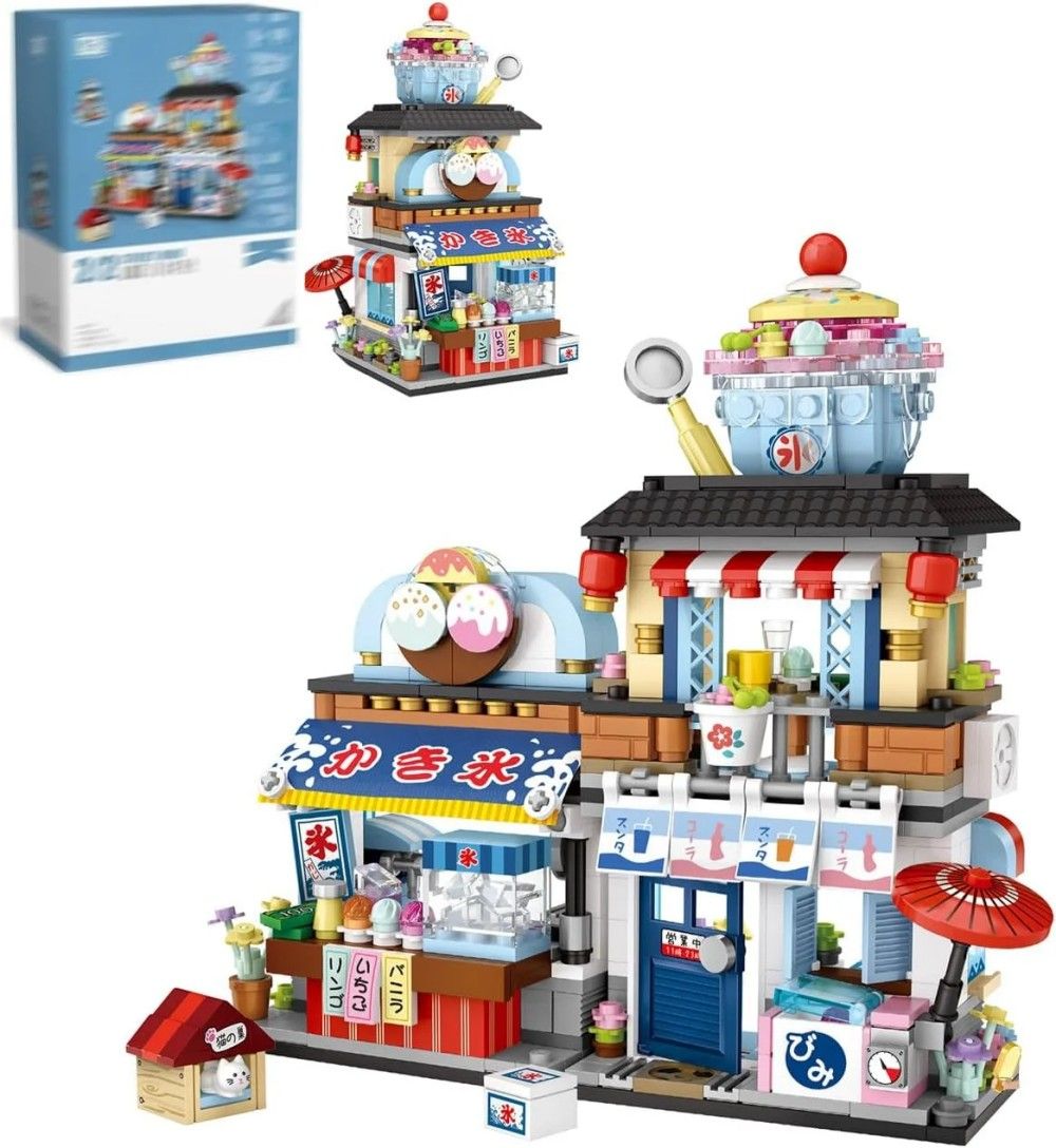 Japanese Street View Mini Building Blocks Set - 2969 PCS 4-in-1 Construction Kit for Kids and Adults