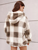 Chic Plaid Teddy Coat with Hood