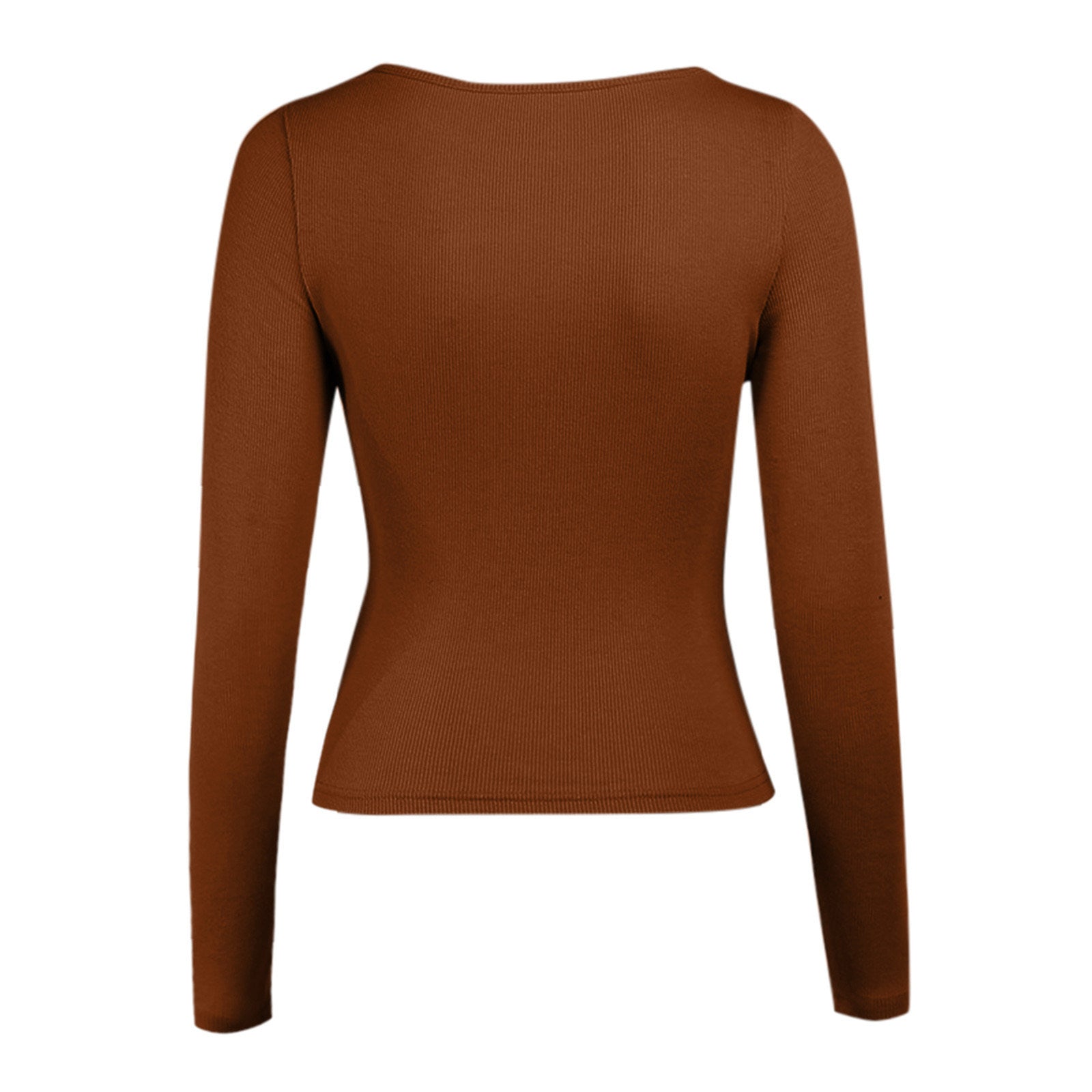 Stylish Cutout Ribbed Blouse with Elegant Long Sleeves