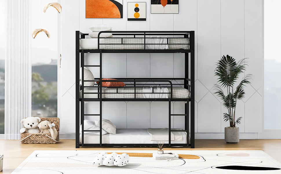 Space-Saving Metal Triple Twin Bunk Bed