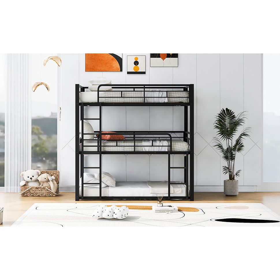 Space-Saving Metal Triple Twin Bunk Bed