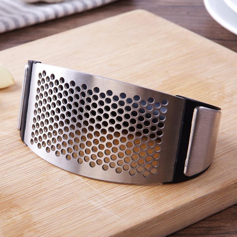 Ergonomic Stainless Steel Garlic Crusher