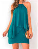 Backless Sling Dress with Irregular Hem