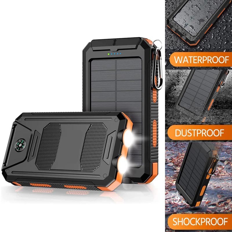 Ultimate 10000mAh Adventure Power Bank with Solar Charging