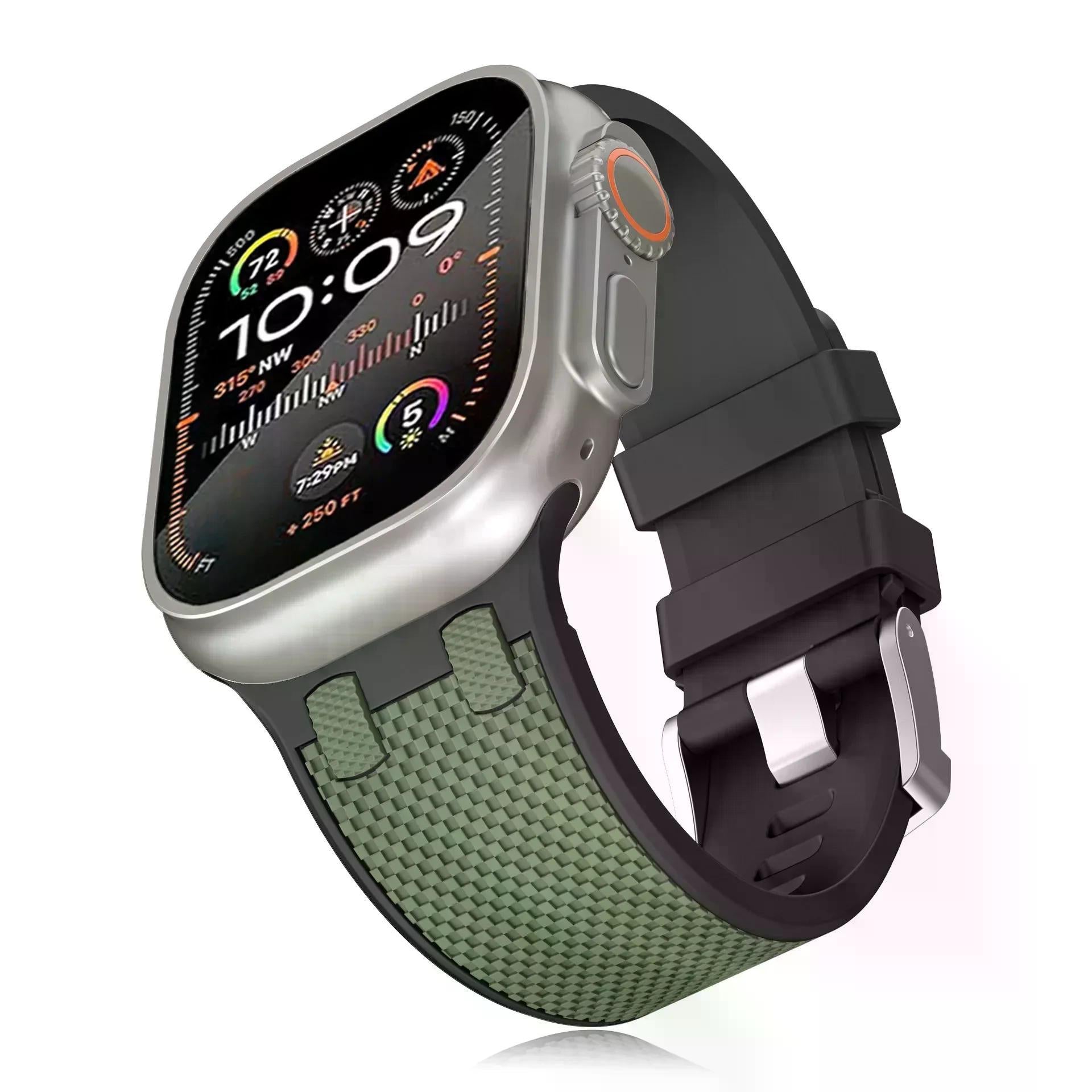 Soft Silicone Carbon Fiber Band For Apple Watch