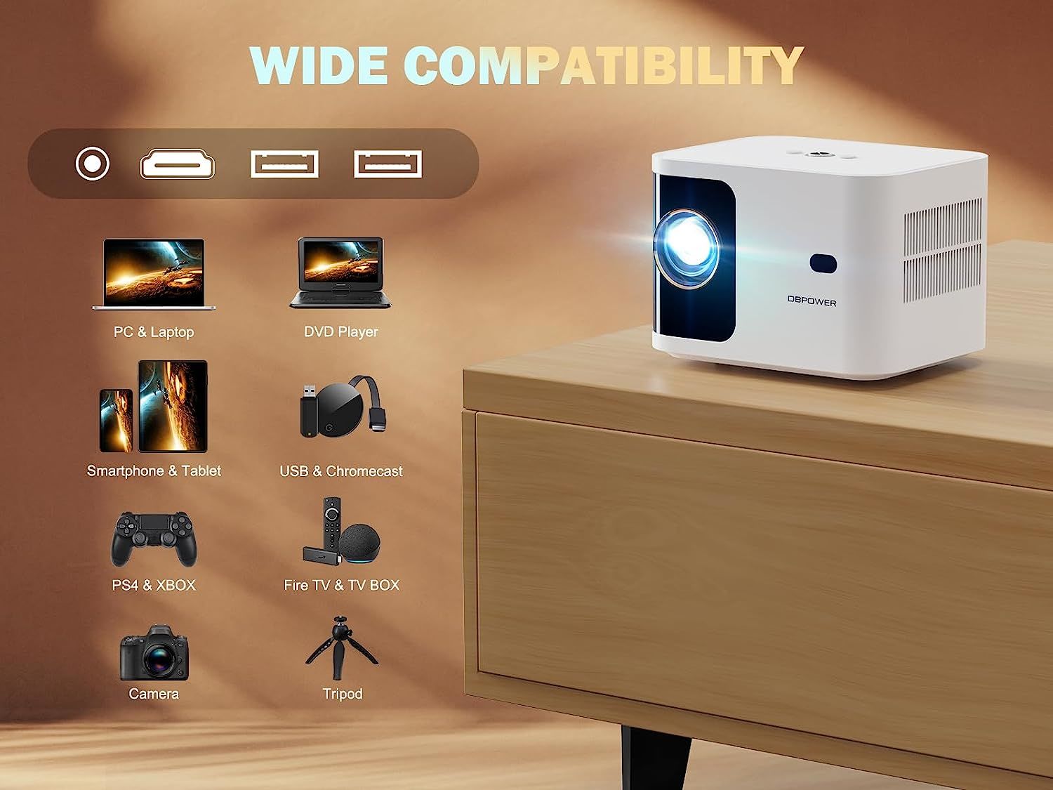 Mini Bluetooth Projector 4K