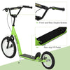 Versatile Green Kick Scooter for Kids 5+ with Inflatable Wheels and Adjustable Height