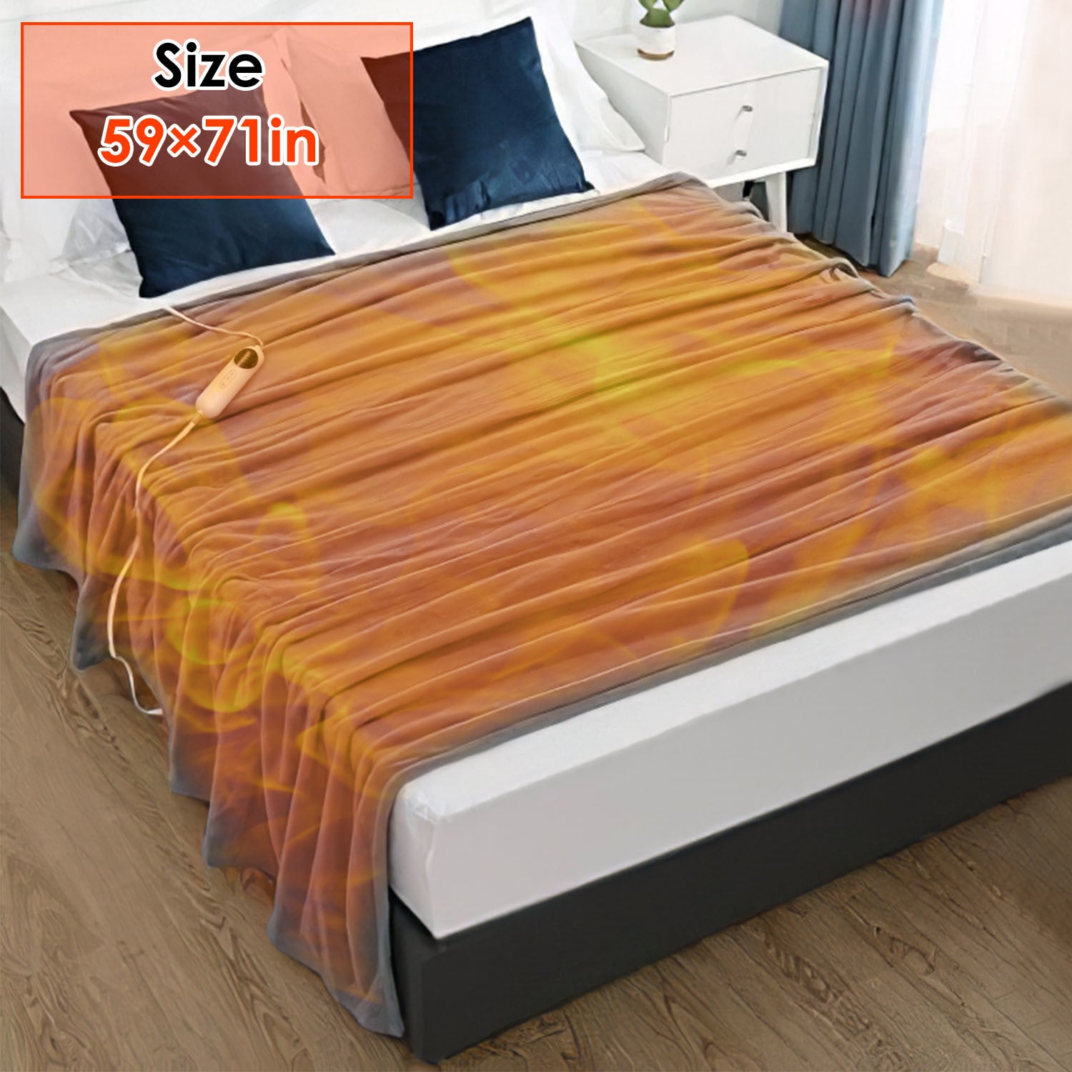 Plush Dual-Sized Electric Heating Throw Blanket