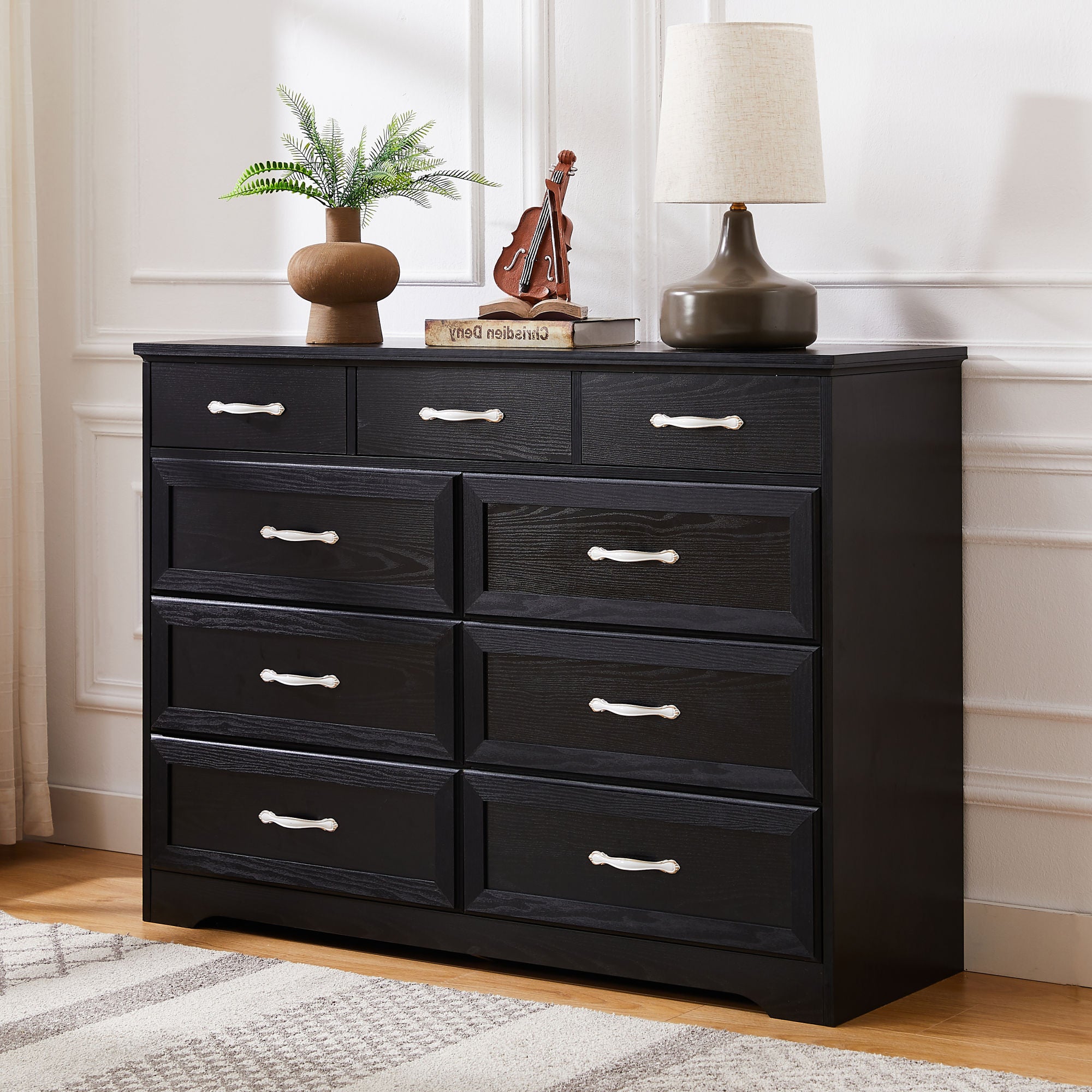 Rustic Elegance 9-Drawer Dresser for Bedroom Storage