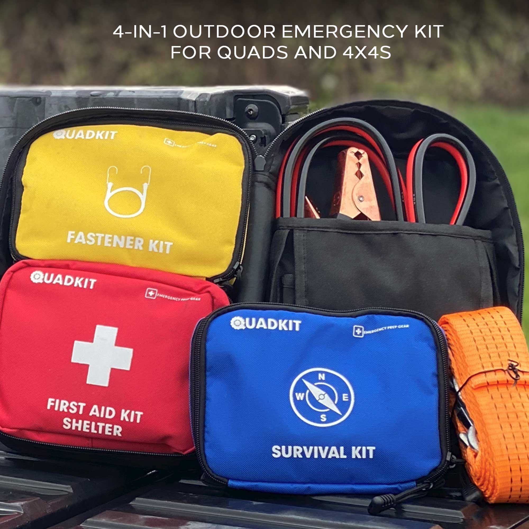 Ultimate QUADKIT Off-Road Emergency Preparedness Kit (106 Essential Gear Items) for ATVs, UTVs, SxS, 4-Wheelers, and 4x4s