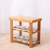 Chic 2-Tier Bamboo Shoe Storage Seat