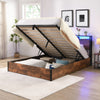 Smart Storage Haven: Contemporary Lift-Up Bed Frame with LED Ambiance