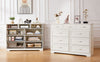 Rustic 9-Drawer White Dresser with Antique Handles for Kids' Rooms and Beyond