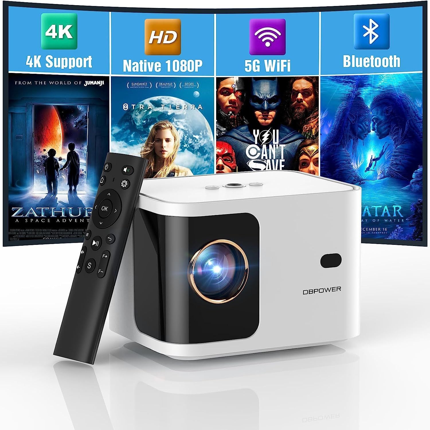 Mini Bluetooth Projector 4K