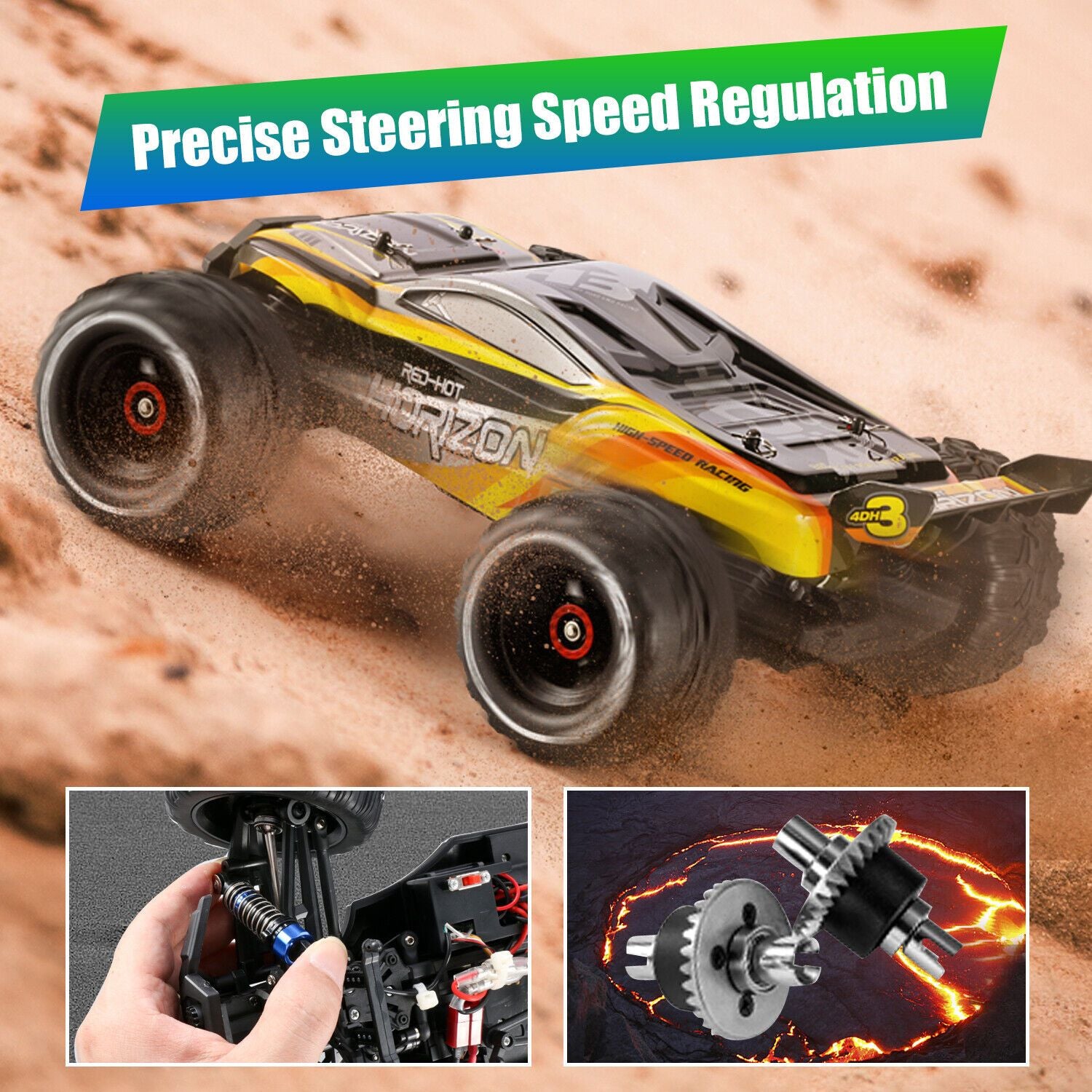 2024 Enhanced 4DRC H3 1:16 Scale High-Speed 4WD All-Terrain Remote Control Monster Truck