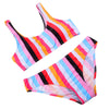 Vibrant Rainbow Striped Swimwear Set