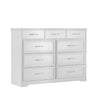 Rustic 9-Drawer White Dresser with Antique Handles for Kids' Rooms and Beyond