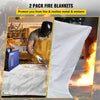 VEVOR Heavy-Duty Fire Suppression Blankets - 2 Pack, 8' x 10', 1022°F Flame Retardant Fiberglass Welding Covers