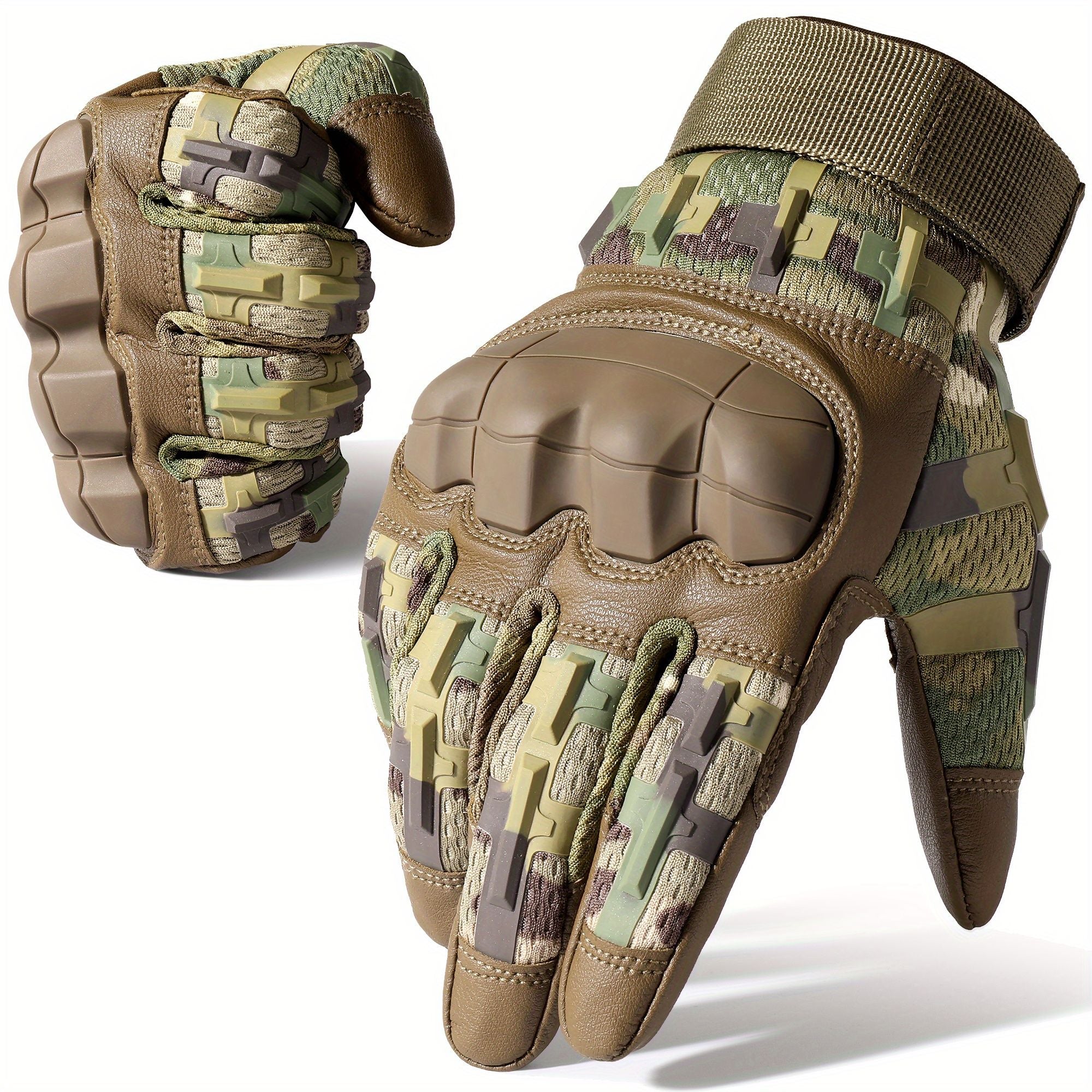 Men's Tactical Touch Screen Gloves - Full Finger Protection, Non-Slip Design for Shooting