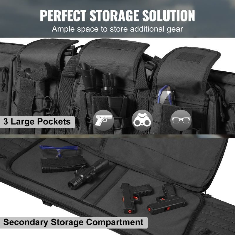 Tactical Multi-Compartment Rifle and Pistol Carry Bag with Shoulder Strap