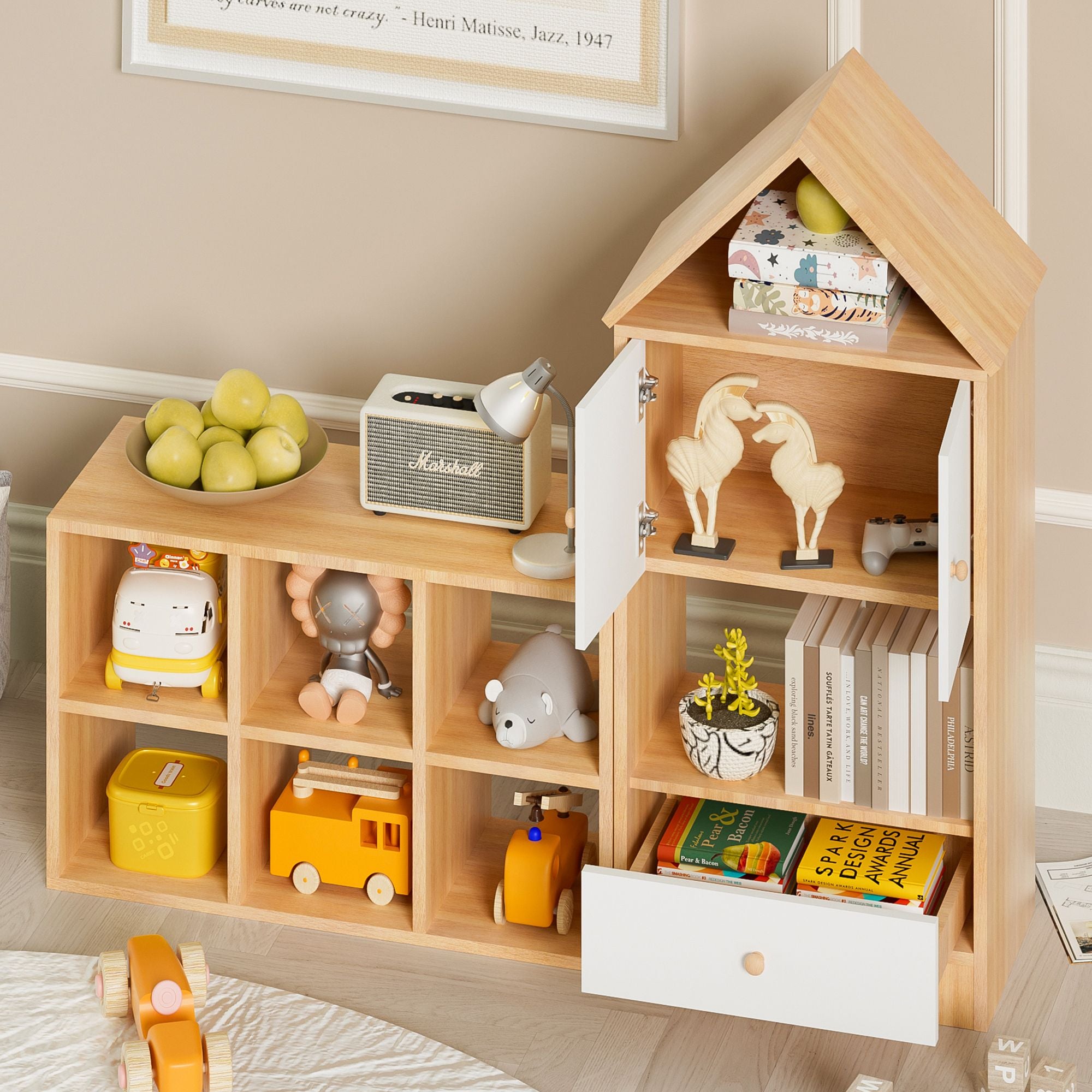 Playful House-Shaped Bookshelf for Kids