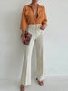 Elegant Pleated Flare Trousers