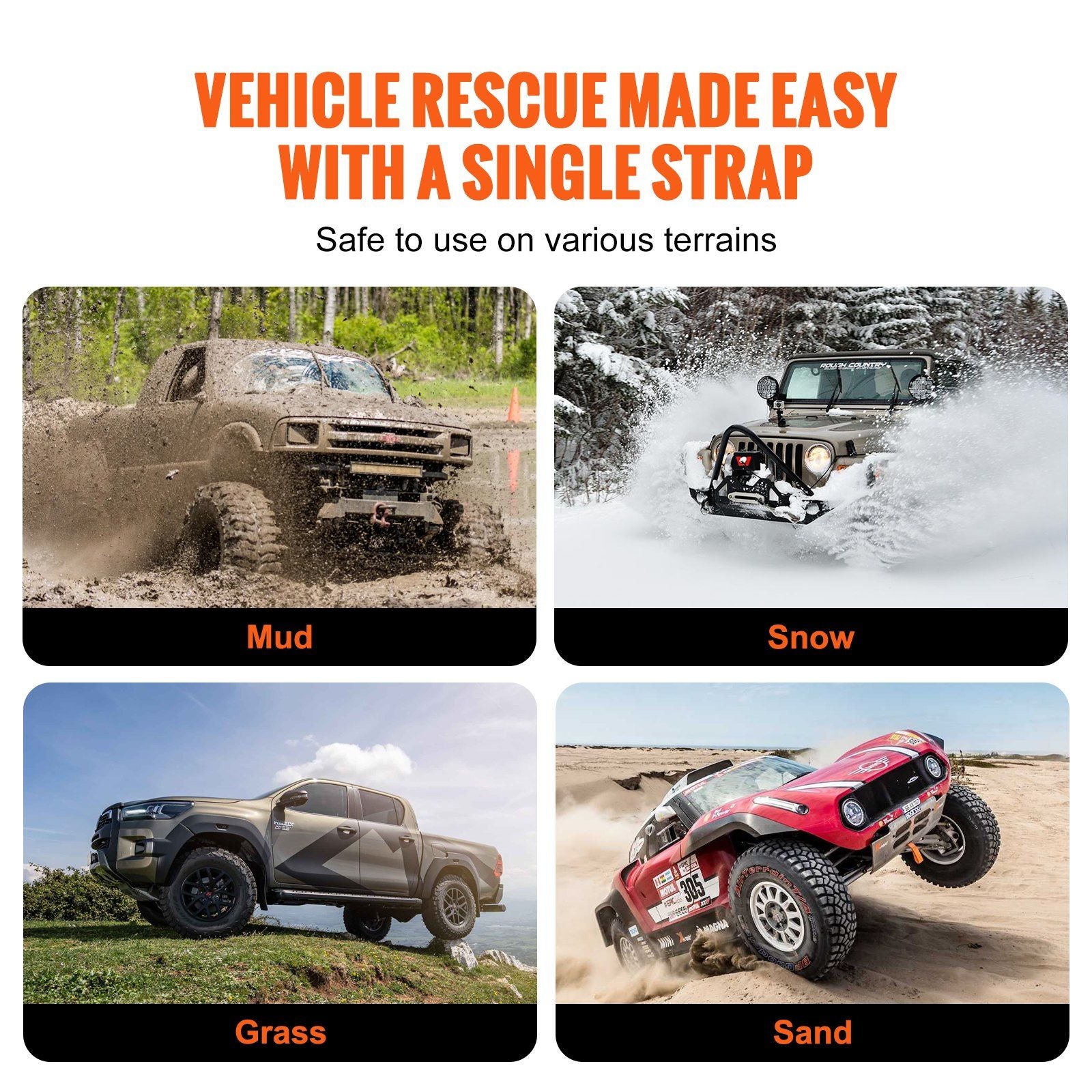 Heavy-Duty 17k lbs ATV Tow Strap