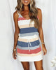 Halter Neck Striped Dress with Pockets