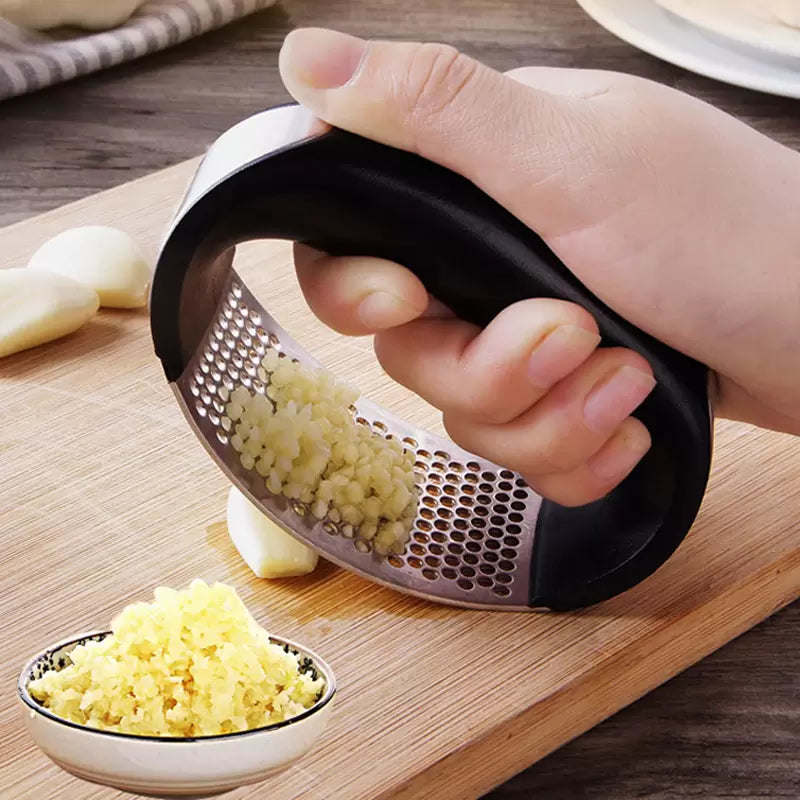 Ergonomic Stainless Steel Garlic Crusher