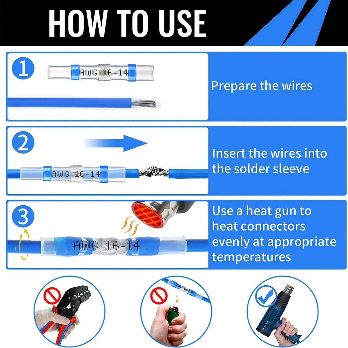 50/140pcs Solder Seal Wire Connectors Kit