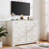 Rustic 9-Drawer White Dresser with Antique Handles for Kids' Rooms and Beyond