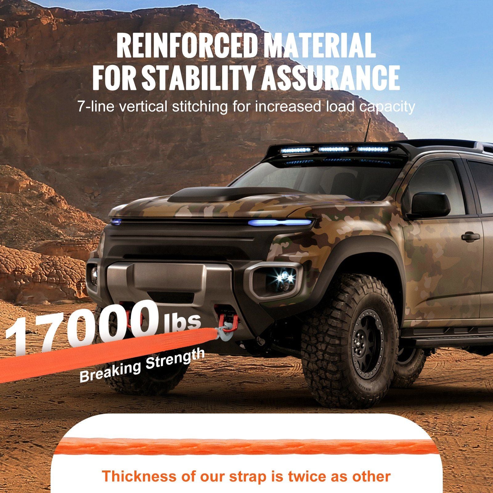 Heavy-Duty 17k lbs ATV Tow Strap