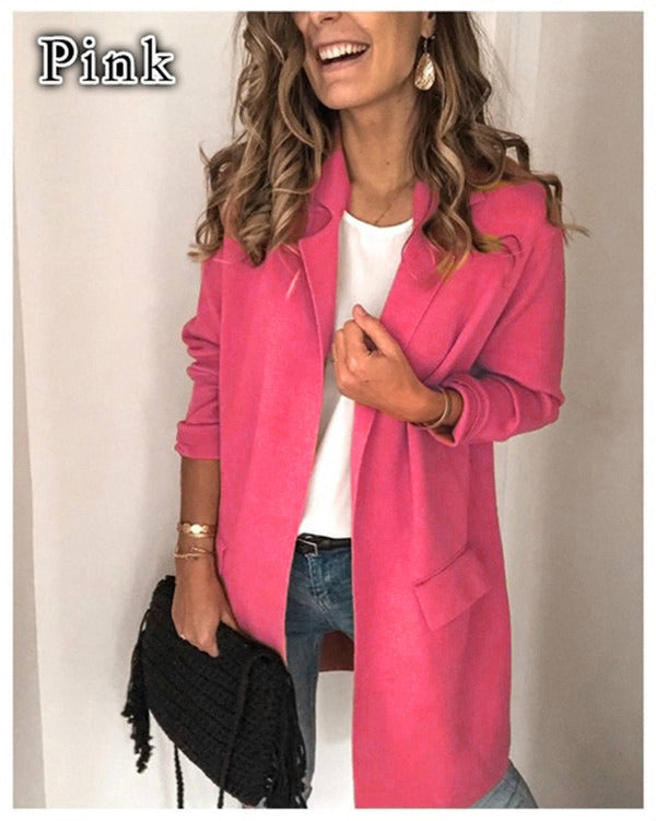 Chic Faux Pocket Casual Blazer