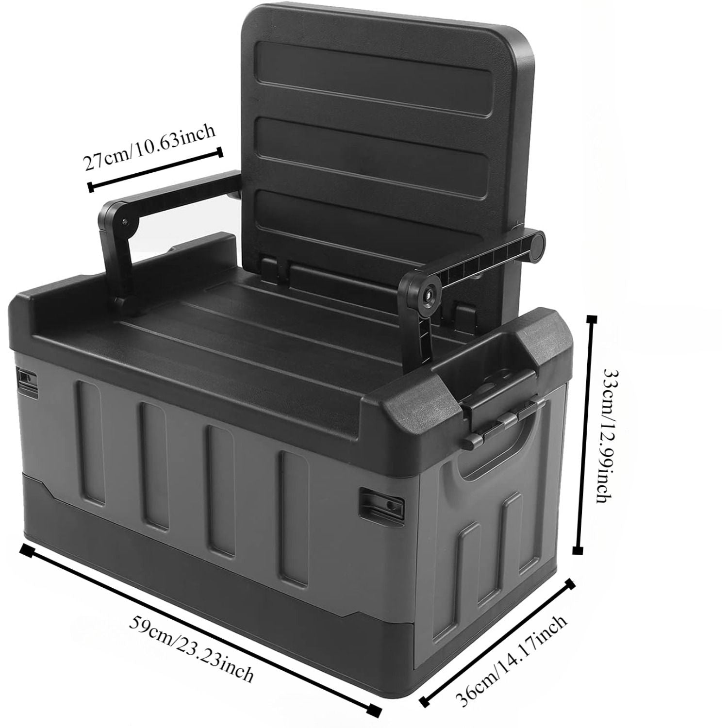 Folding car storage box seat