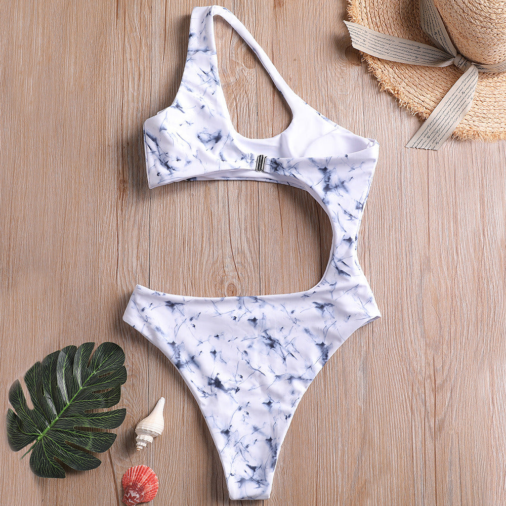 Ink Splash Printed One-Piece Swimsuit