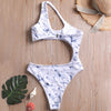 Ink Splash Printed One-Piece Swimsuit