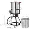 VEVOR 30-Quart Outdoor Turkey Fryer and Seafood Steamer Set with Complete Accessories