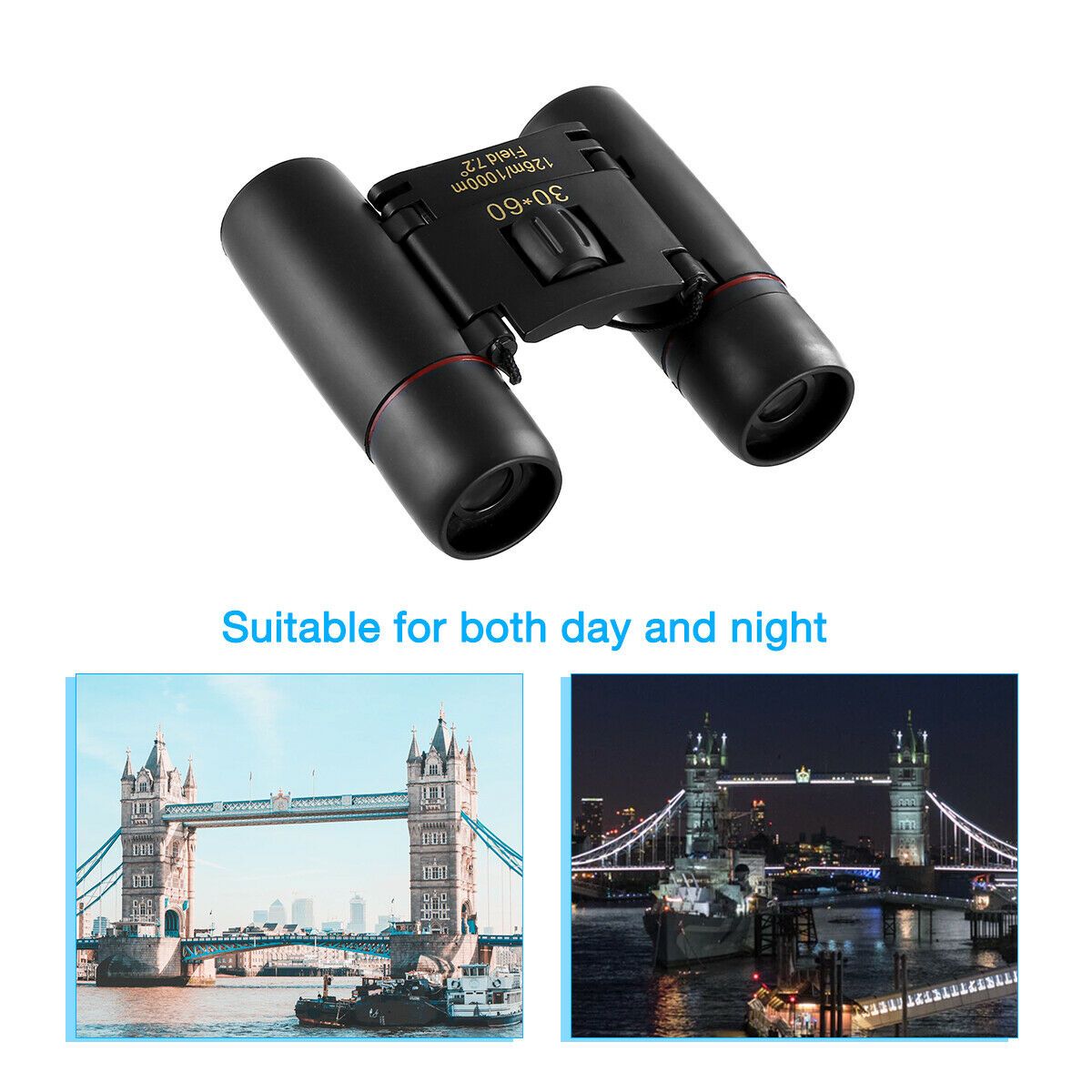 Ultra-Compact 30x60 Zoom Binoculars – Perfect for Travel, Bird Watching, and Outdoor Events