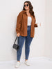 Plus Size Women's Relaxed Fit Drop Shoulder Outerwear